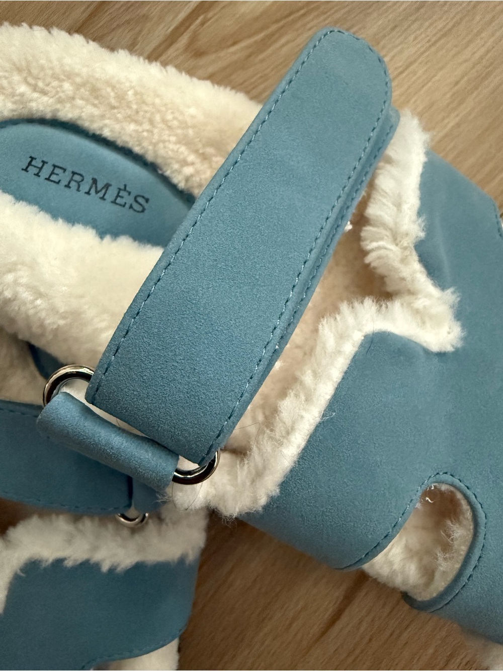 Hermes Blue Chypre Sandals - Picture 8 of 8